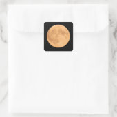 Sticker Carré Lune d'halloween orange (Sac)