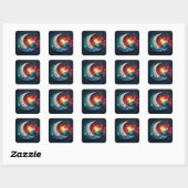 Sticker Carré Lune et étoiles (Feuille)