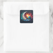 Sticker Carré Lune et étoiles (Sac)