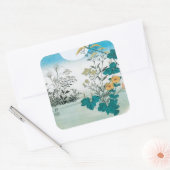 Sticker Carré Lune et fleurs (Enveloppe)