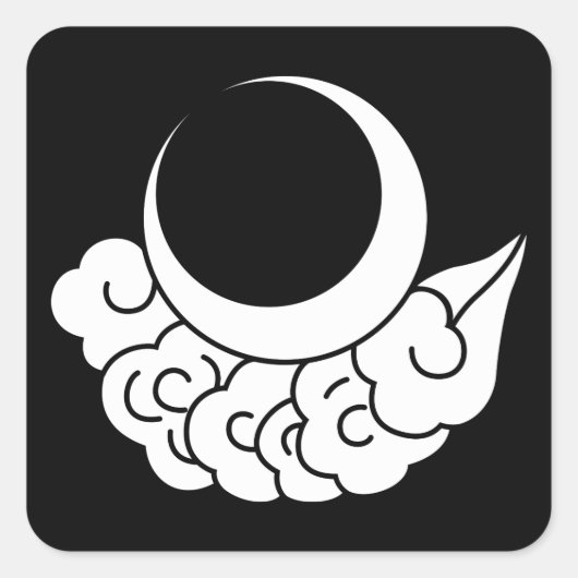 Sticker Carré Lune et nuage (Devant)