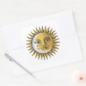 Sticker Carré Lune et soleil (Enveloppe)