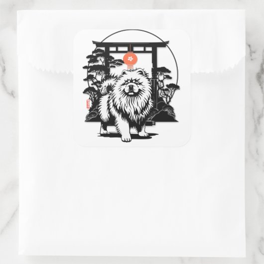 Sticker Carré LUNE GATE Chow (Sac)