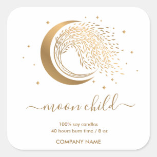 Sticker Carré Lune Mystic Witchy Celestial Willow Tree