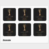 Sticker Carré Lune Mystic Witchy Celestial Willow Tree (Feuille)