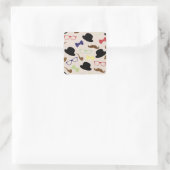 Sticker Carré Lunettes, Casquettes et moustache (Sac)