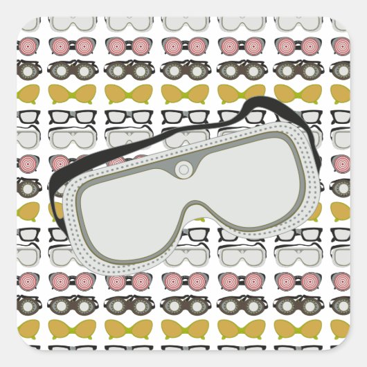 Sticker Carré Lunettes de sécurité (Devant)