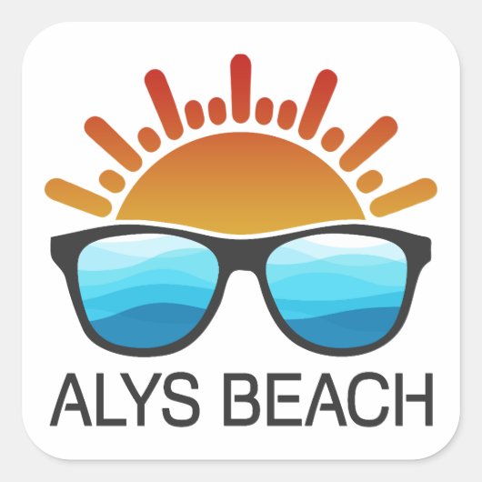 Sticker Carré Lunettes de soleil Alys Beach (Devant)