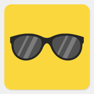 Sticker Carré Lunettes de soleil de dessin cool