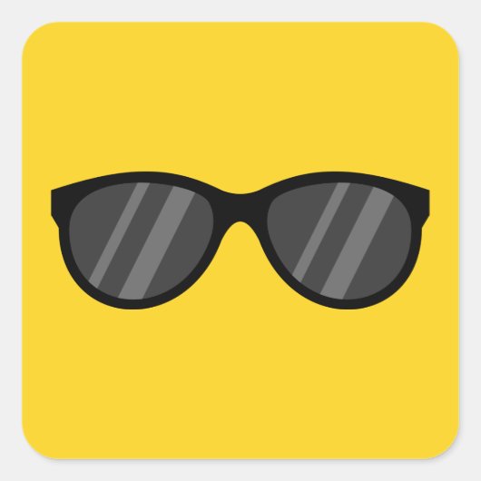 Sticker Carré Lunettes de soleil de dessin cool (Devant)