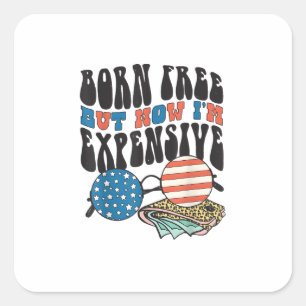 Sticker Carré Lunettes de soleil rétro Born Free Mais maintenant