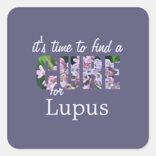 Sticker Carré Lupus Sensibilisation Cure / Lilac Solide Violet P (Devant)
