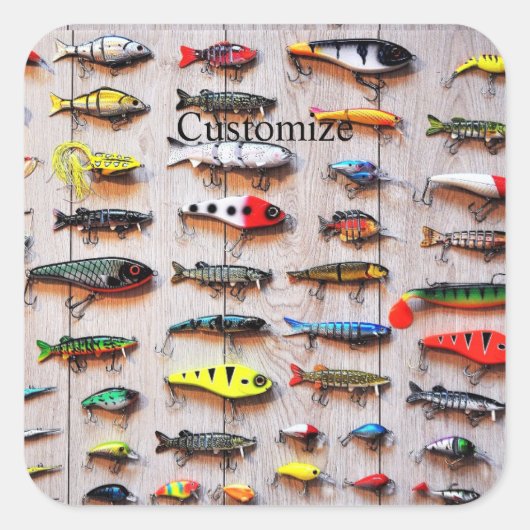 Sticker Carré Lures de pêche classique Thunder_Cove (Devant)