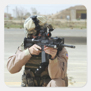 Sticker Carré L'US Air Force Airman assure la sécurité