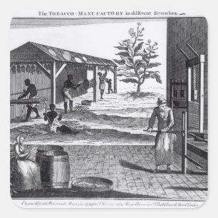 Sticker Carré L'usine de tabac dans différentes branches