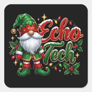 Sticker Carré Lutins de Noël Echo Tech