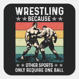 Sticker Carré Lutte parce que les autres sports nécessitent un b