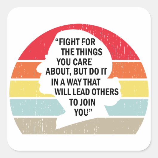 Sticker Carré Lutte Rétro Pour Les Choses Qui Vous Intéressent (Devant)