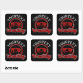 Sticker Carré Lutter AJOUTER LE NOM Grappe Champion d'équipe (Feuille)
