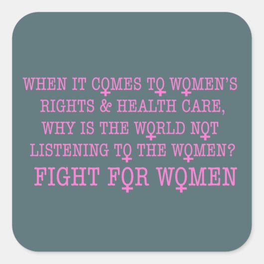 Sticker Carré Lutter pour les femmes (Devant)