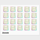 Sticker Carré Luxe Coton Candy Pastel Parties scintillant Étique (Feuille)