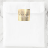 Sticker Carré Luxe Gold Wedding Favor Merci (Sac)