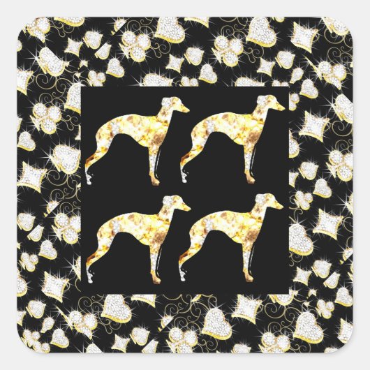 STICKER CARRÉ LUXE GREYHOUND (Devant)