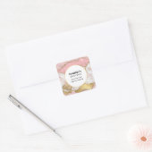 Sticker Carré Luxe Rose Gold Pink Marble Design Business (Enveloppe)