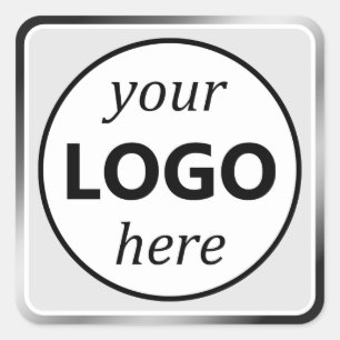 Sticker Carré Luxe Silver Grey Couleur Gradient Votre Logo Ici