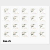 Sticker Carré Luxe White Imperial Lys Rose Baby shower Squ (Feuille)