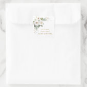 Sticker Carré Luxe White Imperial Lys Rose Baby shower Squ (Sac)