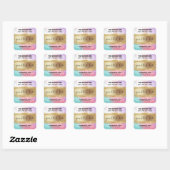 Sticker Carré Luxueux Pastel Parties scintillant Coton Candy Éti (Feuille)