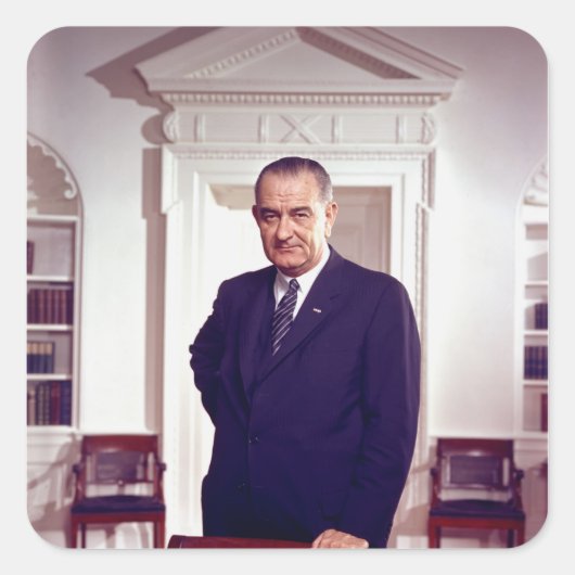 Sticker Carré Lyndon B Johnson (Devant)