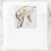 Sticker Carré Lynx européenne (Sac)