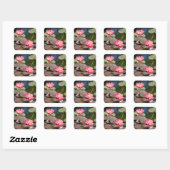 Sticker Carré Lys d'eau rose (Feuille)