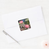 Sticker Carré Lys d'eau rose (Enveloppe)