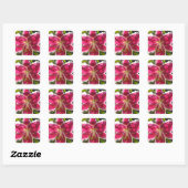 Sticker Carré Lys roses fleurs tropicales roses rose (Feuille)