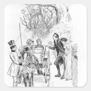 Sticker Carré M. Collins et Charlotte étaient debout