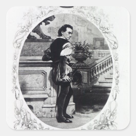 Sticker Carré M. Edwin Booth comme Iago (Devant)