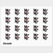 Sticker Carré M. Et M. Bold Mariage moderne (Feuille)