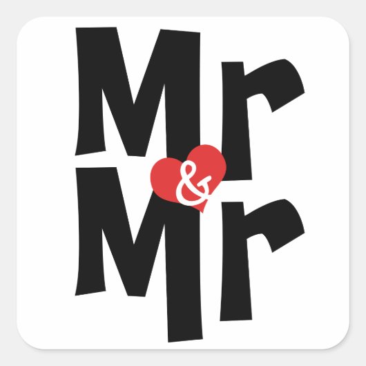 Sticker Carré M. Et M. Bold Mariage moderne (Devant)