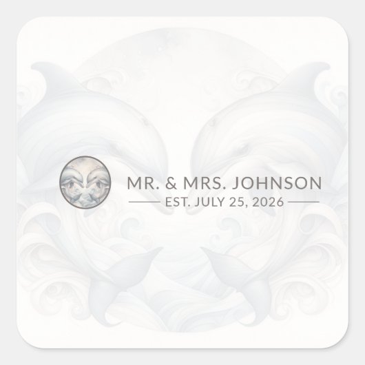 Sticker Carré M. et Mme Mariage (Devant)