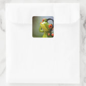 Sticker Carré M. Frog avec casque (Sac)