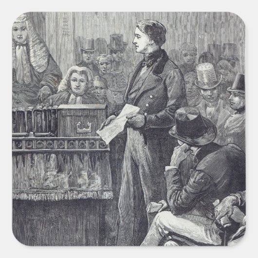 Sticker Carré M. Gladstone prononce son discours principal (Devant)