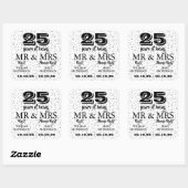 Sticker Carré M. Mme Right d'anniversaire de noces d'argent (Feuille)