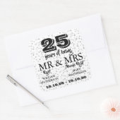 Sticker Carré M. Mme Right d'anniversaire de noces d'argent (Enveloppe)