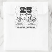 Sticker Carré M. Mme Right d'anniversaire de noces d'argent (Sac)