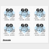 Sticker Carré M. Mme Right Fun Diamond 60e Anniversaire (Feuille)