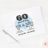 Sticker Carré M. Mme Right Fun Diamond 60e Anniversaire (Enveloppe)