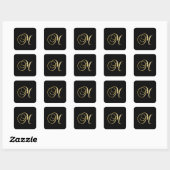 Sticker Carré M monogramme Gold Script (Feuille)